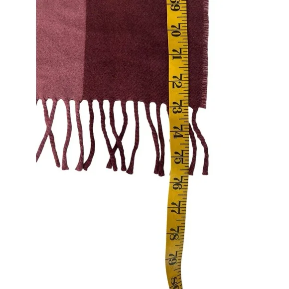 NWT Coach Wool Varsity Stripe Oversized Muffler Scarf F76388 Wine Pink Fringe - Picture 9 of 10